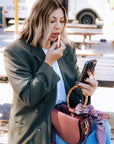 Burgundy Semi-Circle Crossbody Bag