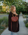 Burgundy Semi-Circle Crossbody Bag