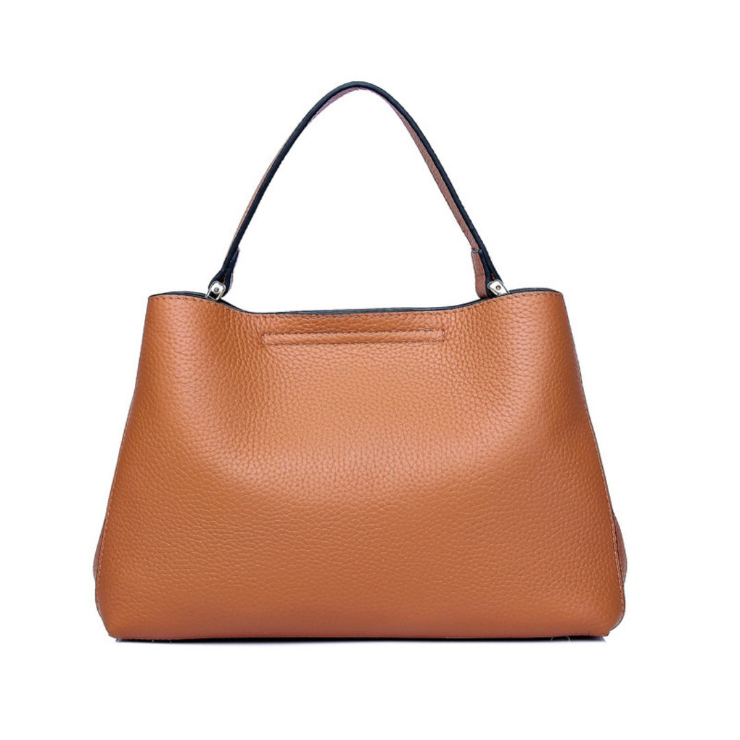 Elegant Genuine Leather Handbag - Fashionable Casual Leather Tote Purse &amp; Shoulder Crossbody Bag for Women