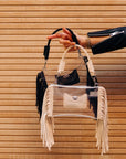 Clear Fringe Crossbody Handbag