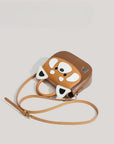 Design cute PU cartoon saddle bag, women's bag animal pattern small Crossbody bag, shoulder bag, mini top handle purse, toddler purse