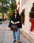 Margo -  Fall Wicker Handbag - Black & Chocolate