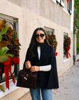 Margo -  Fall Wicker Handbag - Black & Chocolate