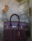 Margo -  Fall Wicker Handbag - Black & Chocolate