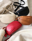 Women Black PU Leather Chest Luxurious Bags Fashionable Crossbody Waist Purse Unisex Fanny Bag Modern Traveling Bag